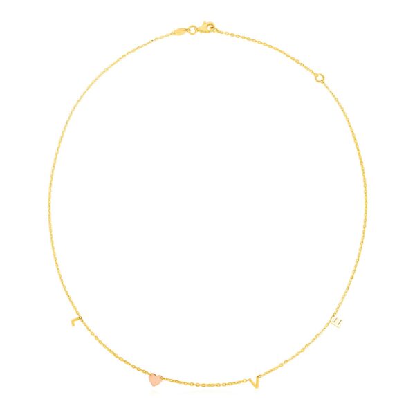 14k Two Tone Gold Love Necklace - Two-Tone Gold