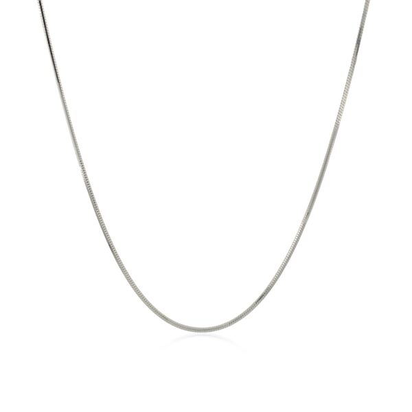 Sterling Silver Rhodium Plated Octagonal Snake Chain (0.90 mm) - alternate view 2