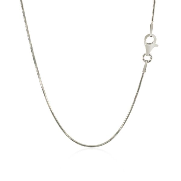 Sterling Silver Rhodium Plated Octagonal Snake Chain (0.90 mm) - alternate view 3
