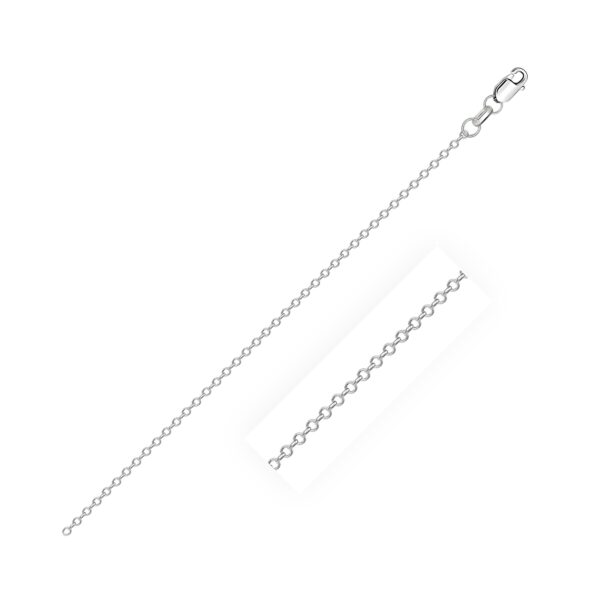 14k White Diamond Cut Cable Link Chain (0.87 mm) - White Gold