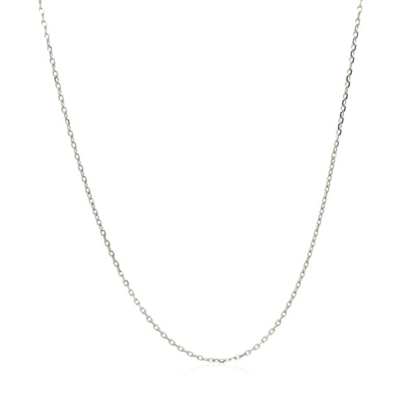 14k White Diamond Cut Cable Link Chain (0.87 mm) - White Gold - alternate view 2