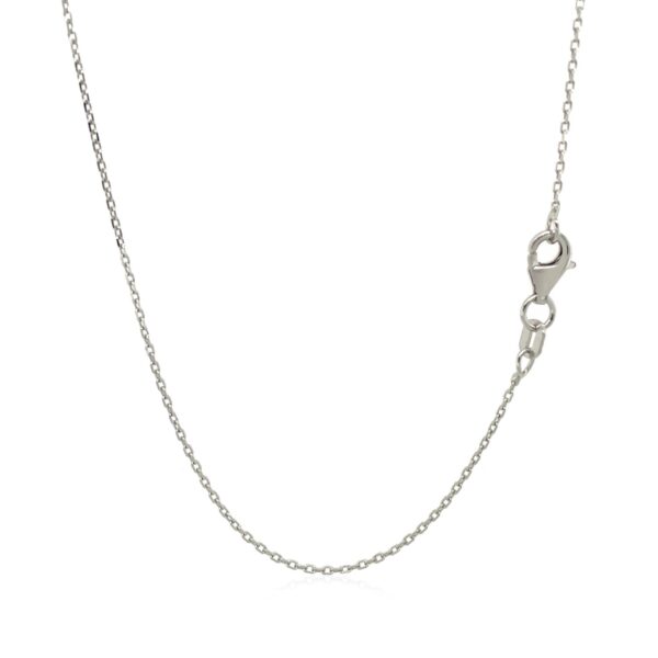 14k White Diamond Cut Cable Link Chain (0.87 mm) - White Gold - alternate view 3