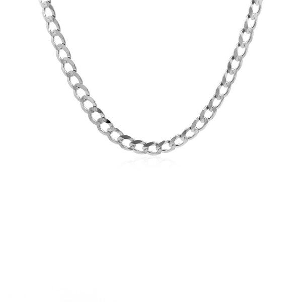14k White Gold Solid Curb Chain (4.70 mm) - alternate view 2