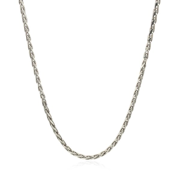 Sterling Silver Rhodium Plated Wheat Chain (2.20 mm) - alternate view 2