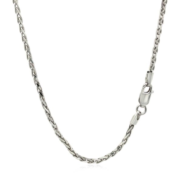 Sterling Silver Rhodium Plated Wheat Chain (2.20 mm) - alternate view 3