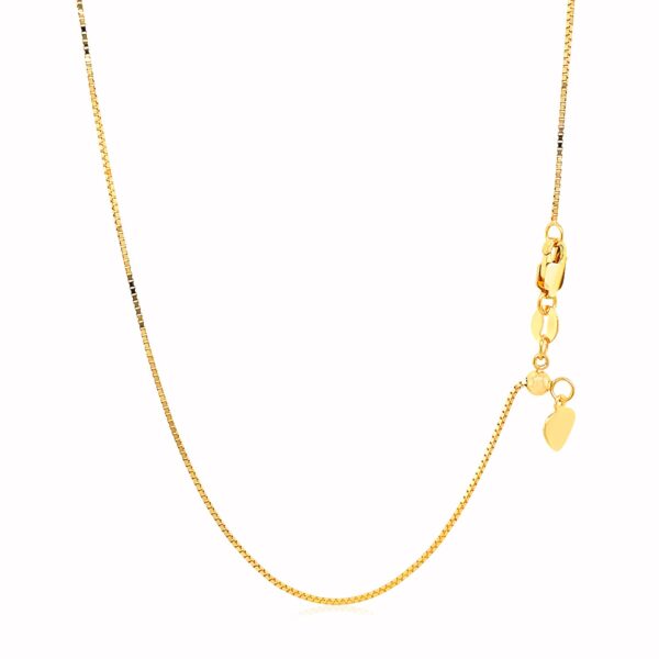 14k Yellow Gold Adjustable Box Chain (0.70 mm) - alternate view 3