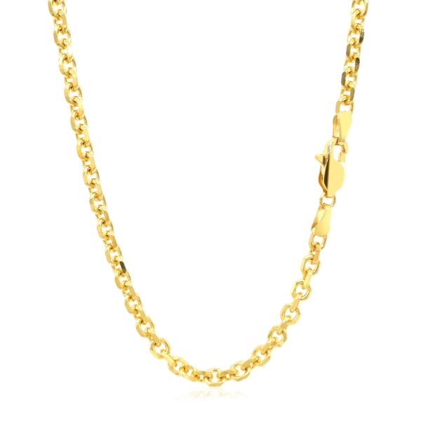 14k Yellow Gold Diamond Cut Cable Link Chain (3.70 mm) - alternate view 3