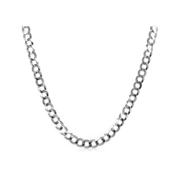 14k White Gold Solid Curb Chain (2.60 mm) - alternate view 2