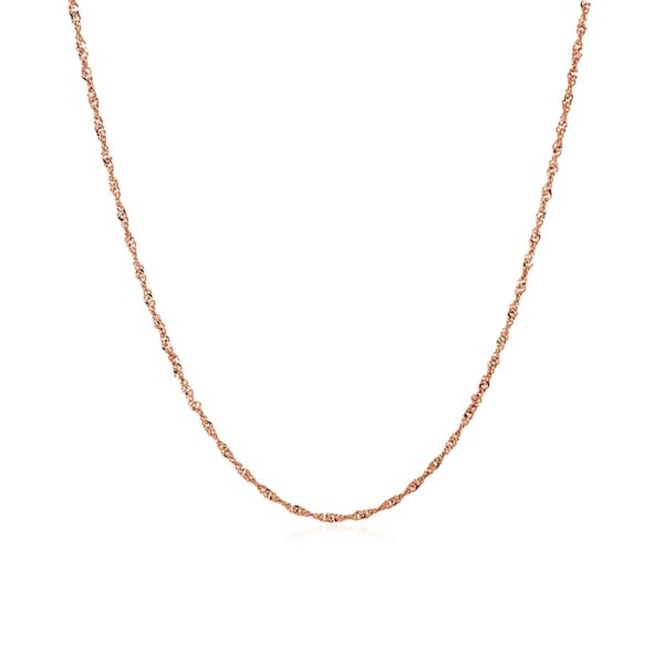 14k Rose Gold Singapore Chain (1.10 mm) - alternate view 2