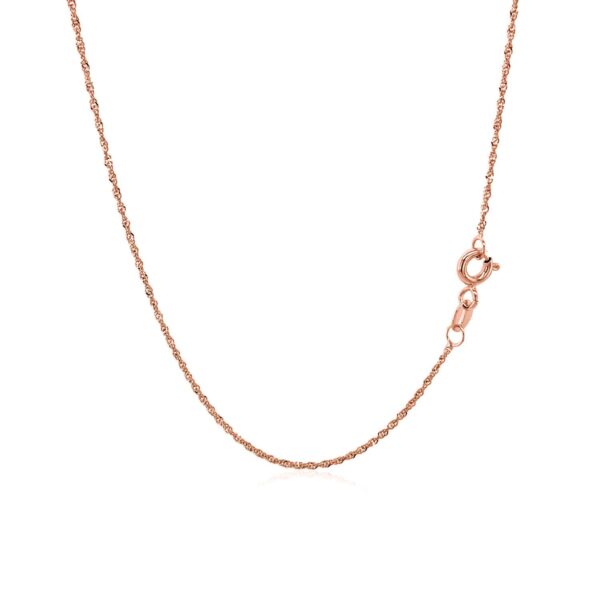 14k Rose Gold Singapore Chain (1.10 mm) - alternate view 3