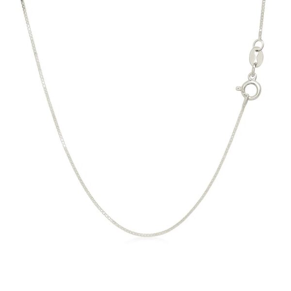 14k White Gold Classic Box Chain (0.60 mm) - alternate view 3