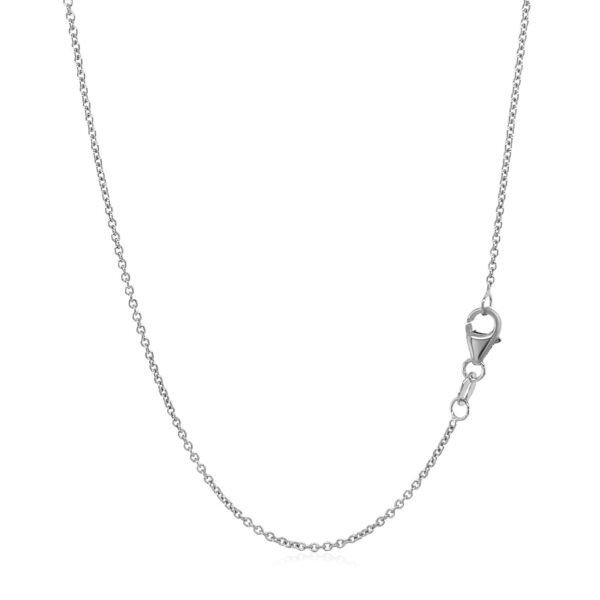 14k White Gold Oval Cable Link Chain (1.20 mm) - alternate view 3