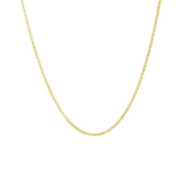 14k Yellow Gold Diamond Cut Rolo Chain (1.10 mm) - alternate view 2