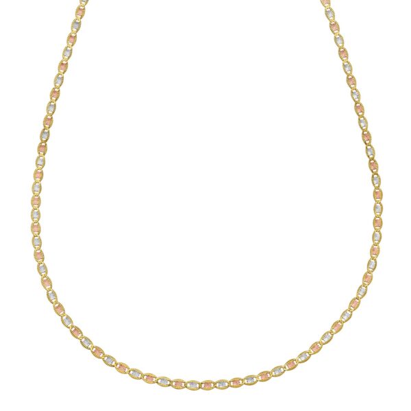 14K Tri Color Gold Pave Valentino Chain (2.00 mm) - Tri-Color Gold - alternate view 2