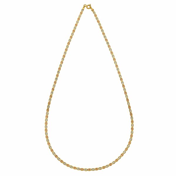 14K Tri Color Gold Pave Valentino Chain (2.00 mm) - Tri-Color Gold - alternate view 3