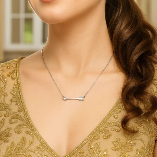 Necklace with Arrow in Sterling Silver - alternate view 4
