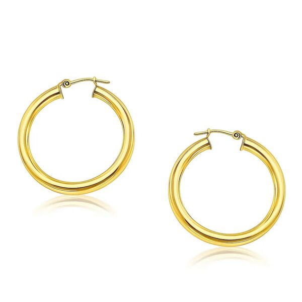 14k Yellow Gold Polished Hoop Earrings (4x30 mm)