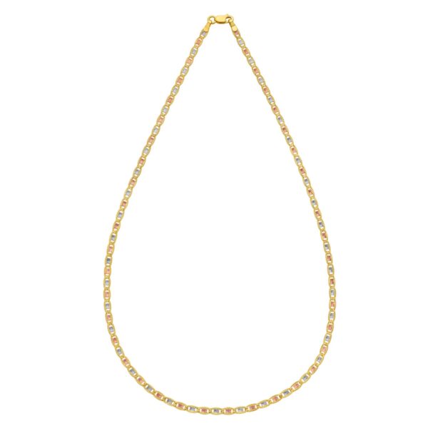 14K Tri Color Gold Pave Valentino Chain (2.50 mm) - Tri-Color Gold - alternate view 3
