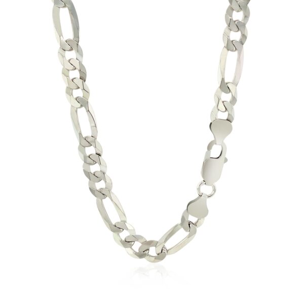 Rhodium Plated Sterling Silver Figaro Style Chain (8.10 mm) - alternate view 2