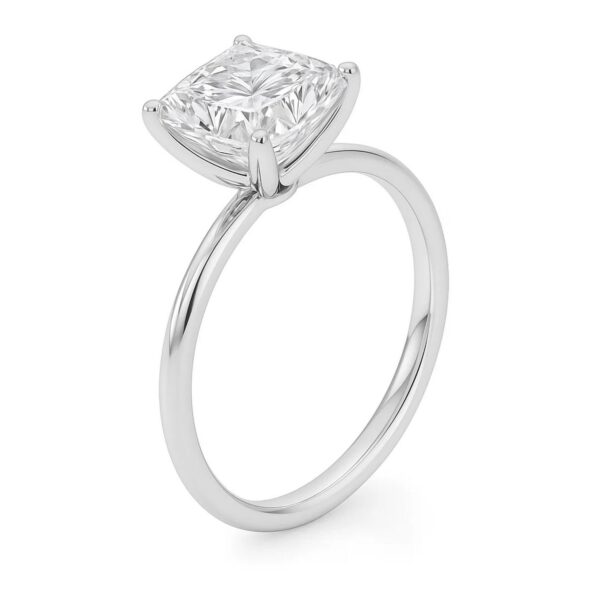 5 Carat Princess Lab Grown IGI G/VS1 Diamond Solitaire Ring in 14K White Gold - alternate view 2