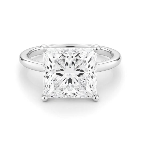 5 Carat Princess Lab Grown IGI G/VS1 Diamond Solitaire Ring in 14K White Gold - alternate view 3