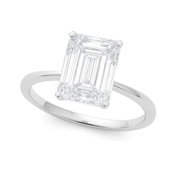 5 Carat Radiant Lab Grown IGI G/VS1 Diamond Solitaire Ring in 14K White Gold