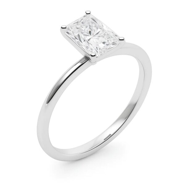 5 Carat Radiant Lab Grown IGI G/VS1 Diamond Solitaire Ring in 14K White Gold - alternate view 2