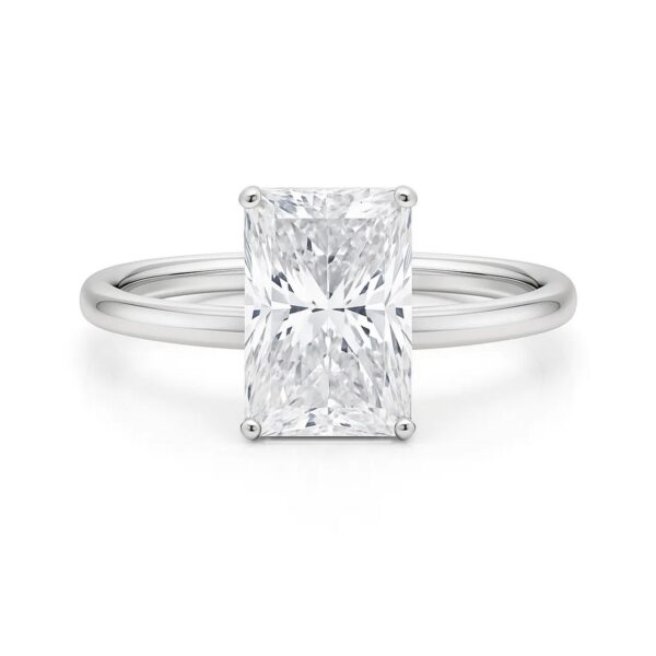5 Carat Radiant Lab Grown IGI G/VS1 Diamond Solitaire Ring in 14K White Gold - alternate view 3