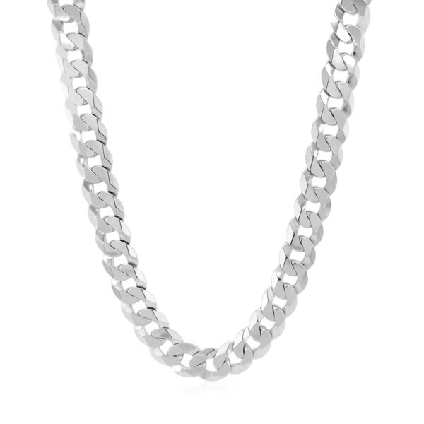 Rhodium Plated Sterling Silver Curb Style Chain (7.20 mm) - alternate view 2