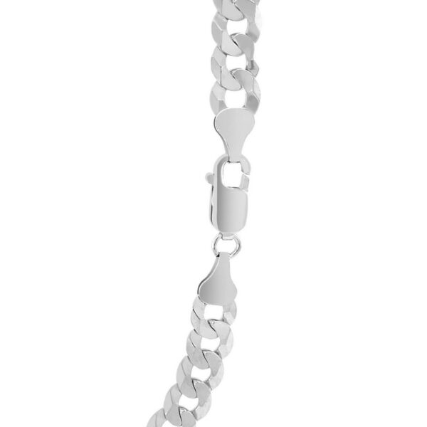 Rhodium Plated Sterling Silver Curb Style Chain (7.20 mm) - alternate view 4
