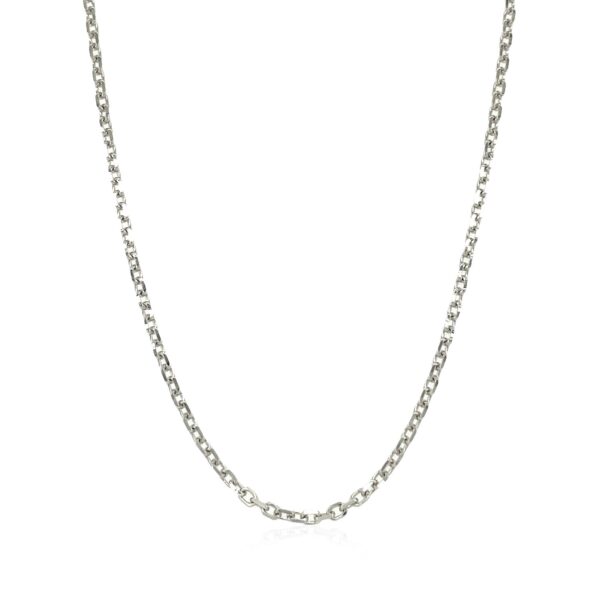 14k White Gold Diamond Cut Cable Link Chain (1.9 mm) - alternate view 2