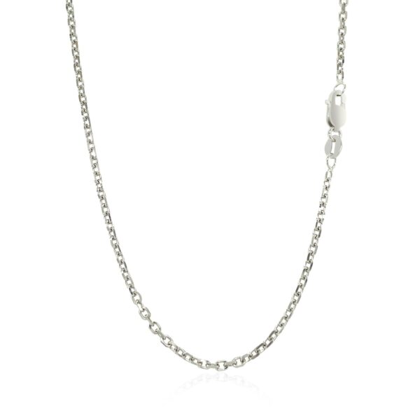14k White Gold Diamond Cut Cable Link Chain (1.9 mm) - alternate view 3