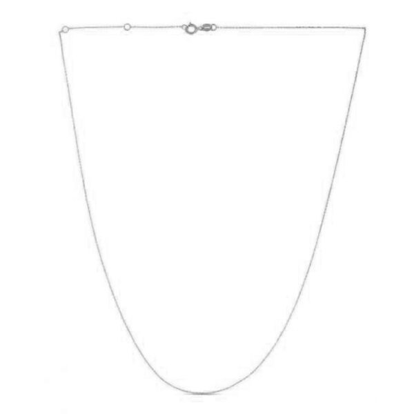Double Extendable Diamond Cut Cable Chain in White Gold (0.87 mm) - alternate view 3
