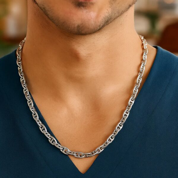 Sterling Silver Anchor Chain Necklace (6.40 mm) - alternate view 5