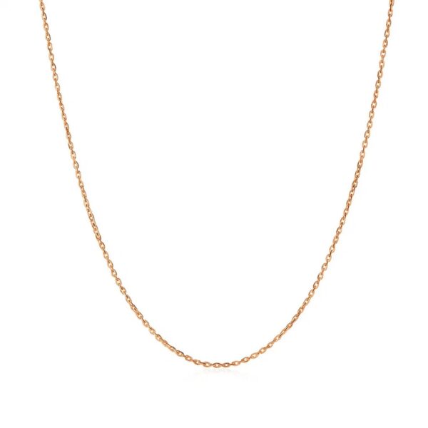 14k Pink Gold Diamond Cut Cable Link Chain (0.87 mm) - Rose Gold - alternate view 2
