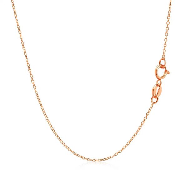 14k Pink Gold Diamond Cut Cable Link Chain (0.87 mm) - Rose Gold - alternate view 3