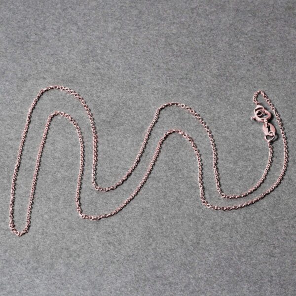 14k Pink Gold Diamond Cut Cable Link Chain (0.87 mm) - Rose Gold - alternate view 5