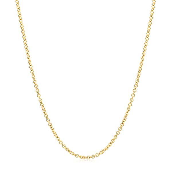 14k Yellow Gold Round Cable Link Chain (1.5 mm) - alternate view 2
