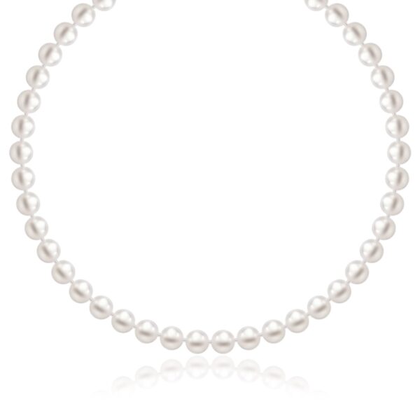 14k Yellow Gold Necklace with White Freshwater Cultured Pearls (6.0mm to 6.5mm)