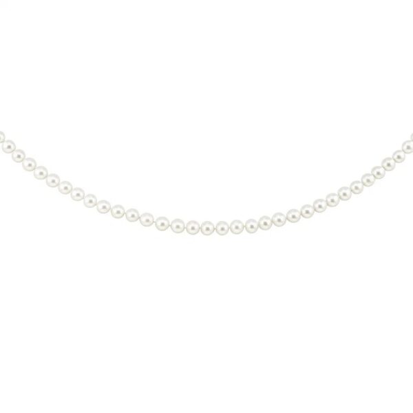 14k Yellow Gold Necklace with White Freshwater Cultured Pearls (6.0mm to 6.5mm) - alternate view 4