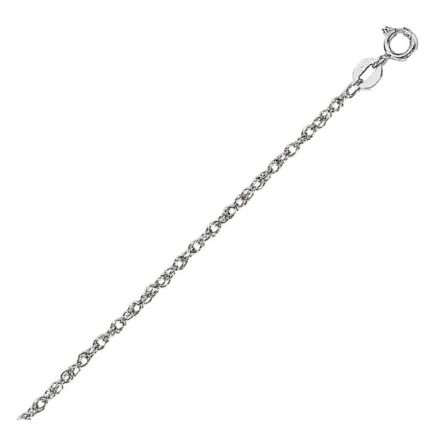 14k White Gold Machine Rope Chain (1.20 mm)