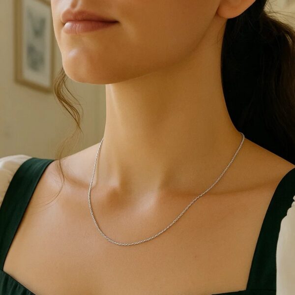 14k White Gold Machine Rope Chain (1.20 mm) - alternate view 4
