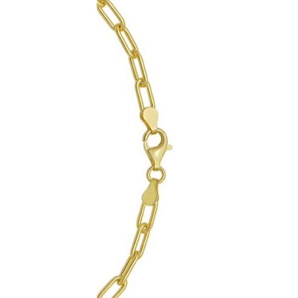 Sterling Silver Yellow Gold Plated Round Link Paperclip Chain (4.10 mm) - alternate view 5