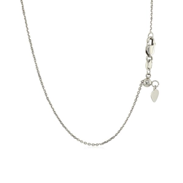 14k White Gold Adjustable Cable Chain (1.10 mm) - alternate view 3