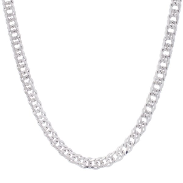 Sterling Silver Rhodium Plated Flat Miami Cuban Chain (7.80 mm) - alternate view 2