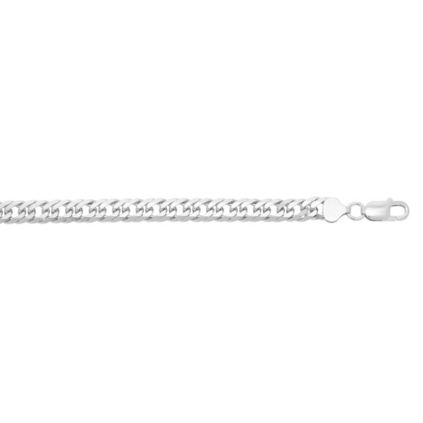Sterling Silver Rhodium Plated Flat Miami Cuban Chain (7.80 mm) - alternate view 4