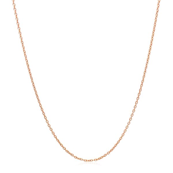 14k Rose Gold Oval Cable Link Chain (0.97 mm) - alternate view 2