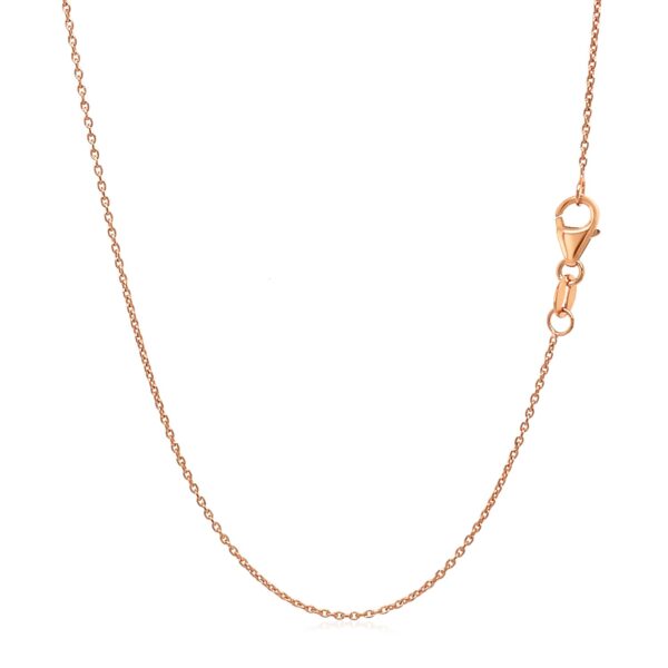 14k Rose Gold Oval Cable Link Chain (0.97 mm) - alternate view 3
