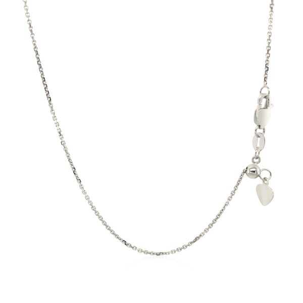 10k White Gold Adjustable Cable Chain (1.10 mm) - alternate view 3