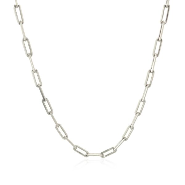 14K White Gold Paperclip Chain (2.50 mm) - alternate view 2